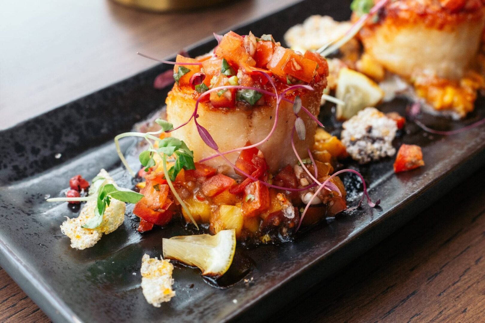 A plate of food on top of a table.